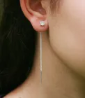 Срібні сережки-протяжки з фіанітом (АРТ. №6183) Dadiverin Jewelry