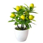 Штучна рослина бонсай фруктове дерево лимон в кашпо для декору, Жовтий