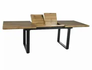 Стіл обідній розкладний UMBERTO II Дуб Артісан / Чорний Діаметр 160(240)X90