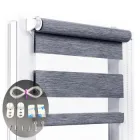 Ролета День Ніч TyulPan 112.5x170 см Льон Сірий з нижнім фіксатором