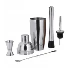 Набір барменський з шейкером 700 мл та аксесуарами для приготування коктейлів на 5 елементів Angel