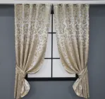 Комплект коротких штор VR-Textil жакард Вензель №416ш 130х170 см 2 шт Бежевий (35-0041)