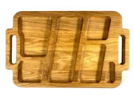 Деревʼяна тарілка прямокутна з натурального дерева для закусок, закусочна тарілка 40х25х2,5 см