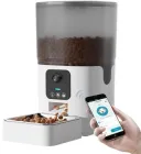 Автоматична годівниця для котів і собак Papifeed 6L, смарт годівниця з Відеокамерою та WIFI, Білий (147-WHITE)