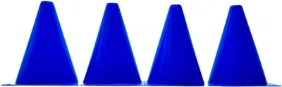 Набір конусів для спорту EasyFit EF-1678-4BL фішки для розмітки та футболу 17 см 4 шт Сині (56003297)