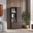 Шафа VAYS для книг, пенал з полицями та шухлядами R-26 Венге Темний