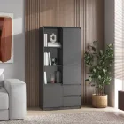 Шафа VAYS для книг, пенал з полицями та шухлядами R-26 Антрацит