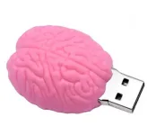 USB Флешка Брелок UDisc Мозок Рожевий 256Gb