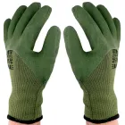 Рукавички робочі х/б утеплені LOSSO латекс, махра, розмір М (25 см), хакі