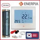 Інфрачервона плівкова тепла підлога Enerpia 220Вт/м² 1м² (0.5м х 2м) /220Вт під ламінат з сенсорним програмованим терморегулятором AC605H білий