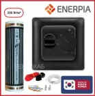 Інфрачервона плівкова тепла підлога Enerpia 220Вт/м² 1м² (0.5м х 2м) /220Вт під ламінат з механічним терморегулятором RTC 70 чорний