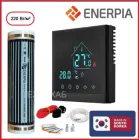 Інфрачервона плівкова тепла підлога Enerpia 220Вт/м² 1м² (0.5м х 2м) /220Вт під ламінат з сенсорним програмованим терморегулятором AC8400H чорний