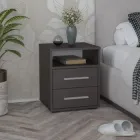 Приліжкова тумба на дві шухляди з ручками S-19 Арко Дуб Венге Магія