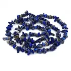Намистини натуральний камінь на волосіні Лазурит крихта, діаметр 7-9мм, довжина 85 см