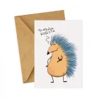 Прикольна паперова листівка "Ти файна кобіта" з крафтовим конвертом