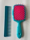 Набір щітка для волосся Janeke Superbrush + гребінь Janeke Fasion Comb колір темно бірюзовий з рожевим