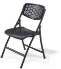 Розкладний / складаний стілець з перфорацією посилений зі сталевим каркасом для дачі, кафе, саду, активного відпочинку, туризму, кемпінгу, пікніка 54х49х82 см Чорний (398|1548)