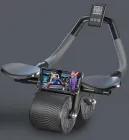 Тренажер - колесо преса Flyton з автоматичним відкатом, таймером та тримачем для телефону Чорний