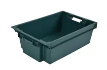 Ящик пластиковий (600х400х200) суцільний, зелений, тип 3