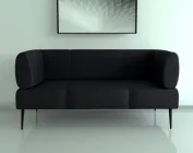 Диван офісний Tobi Sho Бенно-1 з підлокітниками та конусною ногою 1500х720х750 шкірзам Чорний 2230