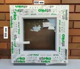 Вікно Steko 500х500 мм 2-матове скло+аргон,праве