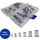 Набір різьбових заклепок 60шт М3-М10, 6 видів, сталь 670522