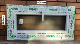 Bікно Steko 800х400 мм. Матове скло-2 + аргон. петлі Jetta