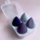 Спонжі для макіяжу в прозорому контейнері Набір 4 шт Фіолетові