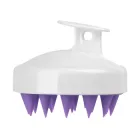 Силіконова щітка-масажер для миття голови 8 см - white-purple