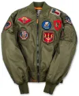 Бомбер Top Gun MA-1 Nylon Bomber Jacket with Patches M Olive TGJ1540POM
