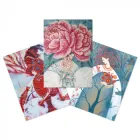 Набір з 3-х фактурних листівок "Квіти" з кальковим конвертом