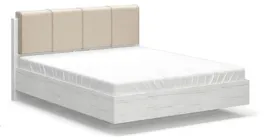 Ліжко Кім Меблі Сервіс 140х200 см з ламелями Дуб Сан-Ремо + Дуб каррі білий