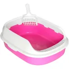 Туалет для кішок з лопаткою Taotaopets 226611 Pink 40х29х13, 5 см домашніх тварин