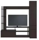 Стінка для ТБ Брайт, гірка у вітальню з пеналом 2100 х 520 х 2000 h Майстер Форм ДСП Венге магія (правостороння) 31037