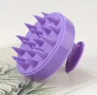 Силіконова кругла щітка для миття волосся та масажу голови з ручкою 8х6.7 см, фіолетовий (85163602)