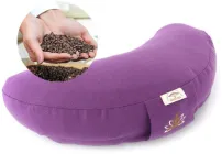 Подушка Болстер для йоги та медитації IDEIA з гречаною лузгою, йога, гречане лушпиння, гречиха 46х25х10 см Фіолетова (4820182658662)