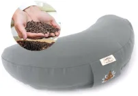 Подушка Болстер для йоги та медитації IDEIA з гречаною лузгою, йога, гречане лушпиння, гречиха 46х25х10 см Сіра (4820182658655)