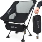 Портативний туристичний стілець зі спинкою Eagle Rock чорне розкладне крісло для риболовлі, для пікніку