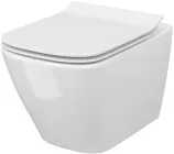 Унітаз підвісний CERSANIT CITY CLEAN ON СЕТ B220 прямокутний з дюропластовим сидінням SLIM з плавним закриванням і функцією простого зняття S701-405