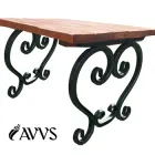 Стіл кований для кави AVVS tech Вільха 70х48х45 см Червоне дерево