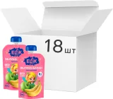 Упаковка дитячого пюре Elfik Magic з яблук та банана без цукру 100 г х 18 шт (4820266361303)