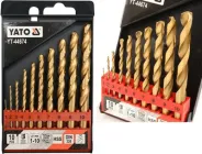 Набір Свердел по Металу Титанових 10 шт Ø 1, 2, 3, 4, 5, 6, 7, 8, 9, 10 мм HSS-TiN (YT-44674)