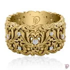 Обручку DIAMOND of LOVE "Долина мрій: Магія погляду" жіноче в жовтому золоті, 17р