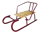 Санки БЄМАС з поздовжньою планкою без ручки бордові