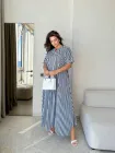 Сукня літня довга в смужку великого розміру 54-58 Синій