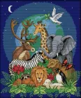 Набір для вишивання хрестиком зі схемою на канві 34х39 Звірі Joy Sunday D502