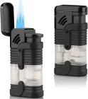 Потрійна турбо-запальничка з можливістю заправки бутаном Triple Torch Lighter (чорна)