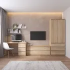 Комплект меблів VAYS у вітальню, шафа R-9 тумба R-6 стіл R-1 полиці М-22 Дуб Сонома