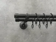 Карниз Quadrum Заглушка 300 см подвійний чорний матовий 19/19 мм гладка (кільця з гачками)