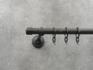 Карниз Quadrum Заглушка 300 см одинарний чорний матовий 19 мм гладка (кільця з гачками)